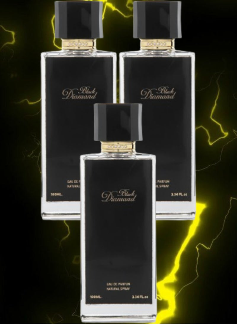 Banafa 3 Pieces Black Diamond Perfume 100ml EDP - Image 1