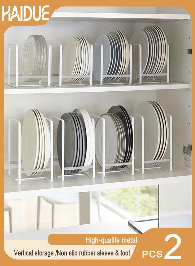 Haidue 2PCS Kitchen Space Saver Dish Rack - White  Large - Image 1