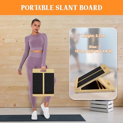 MUCITAGF Portable Slant Board for Calf Stretching, Adjustable Incline Board and Calf Stretcher, Physical Therapy Equipment for Knees, Ankle, Heel, Feet and Leg - Image 2