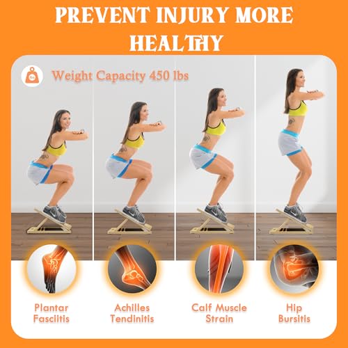 MUCITAGF Portable Slant Board for Calf Stretching, Adjustable Incline Board and Calf Stretcher, Physical Therapy Equipment for Knees, Ankle, Heel, Feet and Leg - Image 4