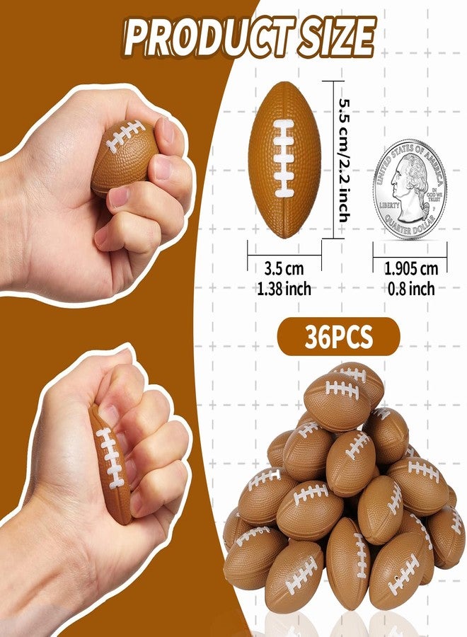 WELLVO 36 Pack Mini Foam Football 2.17" Mini Football Party Favor Stress Ball Bulk Small Foam Sports Ball for Birthday Gift Goodie Bags Stuffers - Image 2
