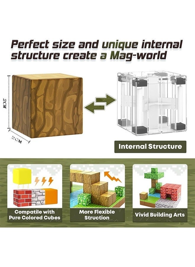 ماين كرافت مكعبات مغناطيس 100 قطعة لعبة بناء للأطفال من 5 إلى 7 سنوات، مكعبات صغيرة 2 سم، ألعاب ماينكرافت تعليمية، هدايا مثالية للأولاد والبنات، ضرورية للفصل الدراسي وللمدرسة، جودة عالية - Image 2