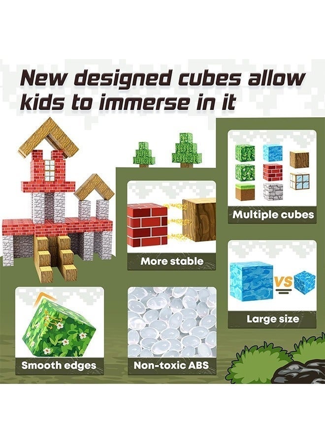 MINECRAFT Magnetic Blocks 100PCS Building Blocks Toys for Kids 5 Years to 7 Years, 2CM Magnet Cubes, Minecraft Toys Construction Set, Classroom Must Haves for Boys Girls - Image 3
