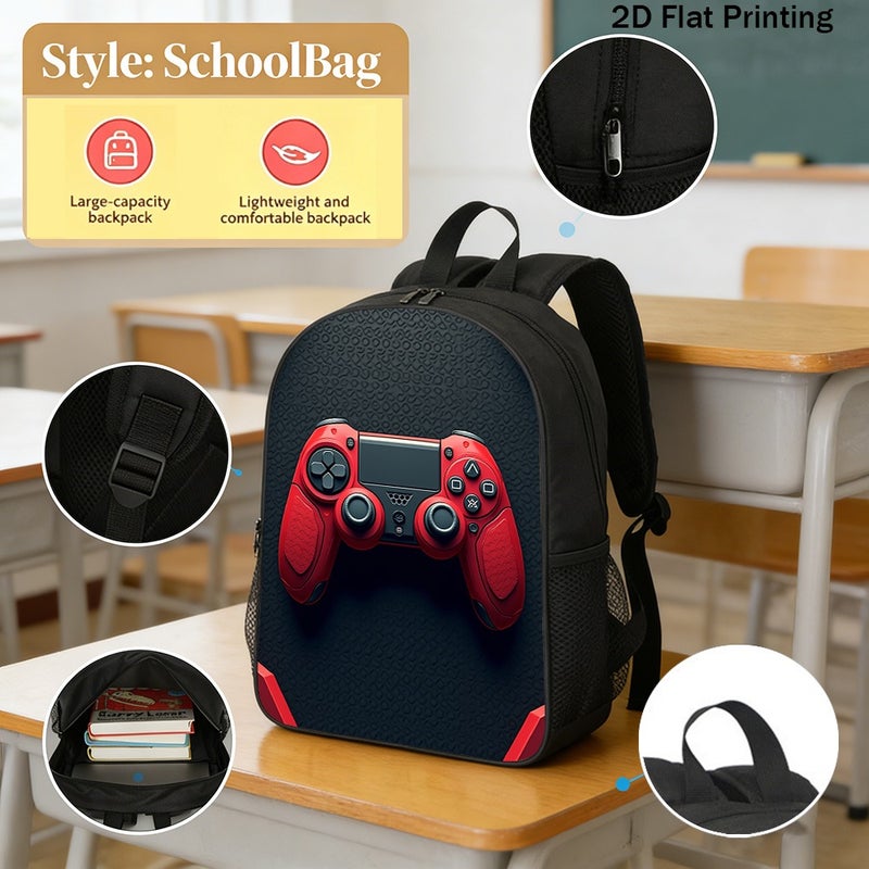 Daily Video Game Controller Print Backpack Durable Large Capacity 2D Flat Print for travel work outing for Unisex - Image 2