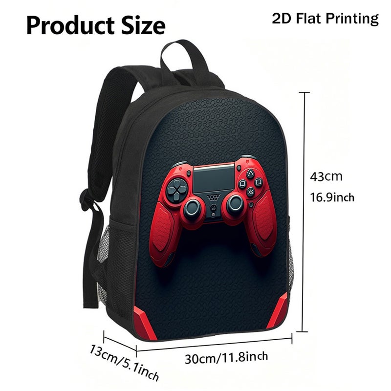 Daily Video Game Controller Print Backpack Durable Large Capacity 2D Flat Print for travel work outing for Unisex - Image 3