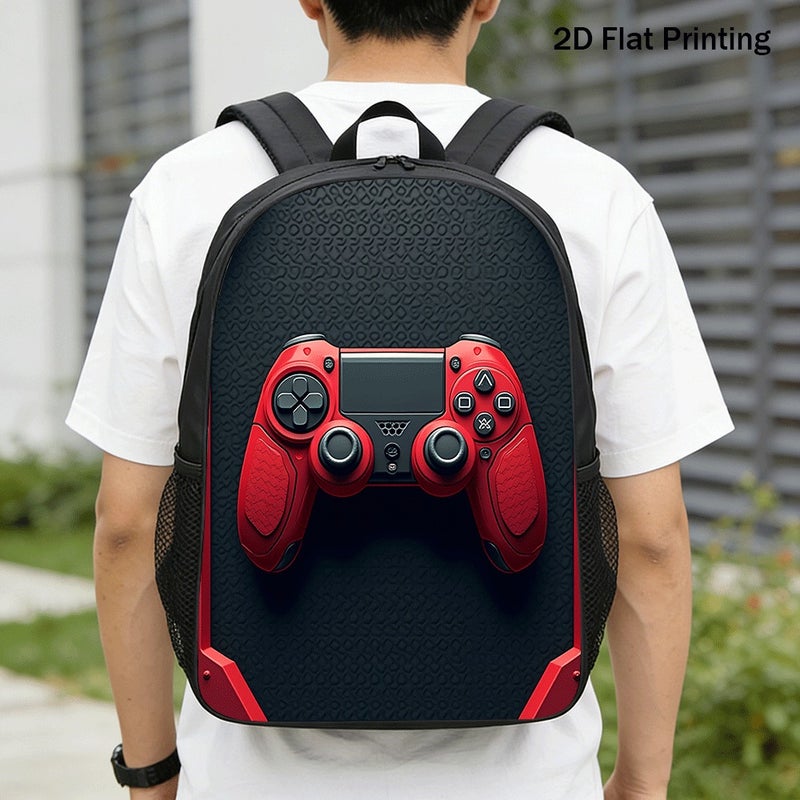 Daily Video Game Controller Print Backpack Durable Large Capacity 2D Flat Print for travel work outing for Unisex - Image 1