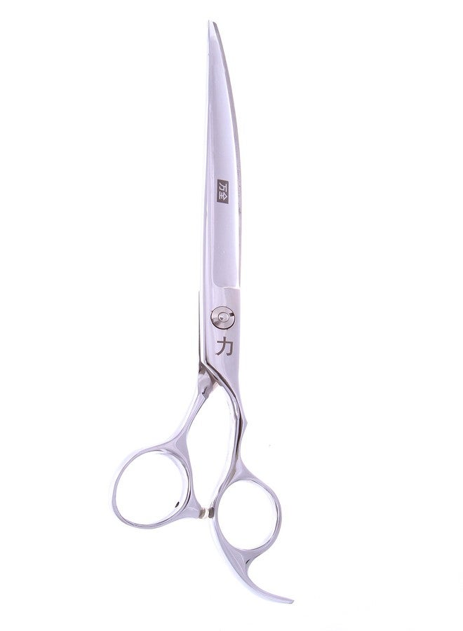 شيرز دايركت مقص حلاقة احترافي منحني مريح من ShearsDirect مقاس 8 بوصات بمقبض جانبي ومسند أصابع ثابت - Image 1