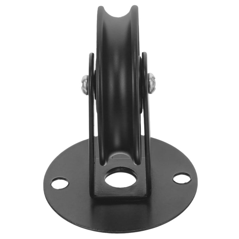 Ciieeo Heavy Duty Single Pulley Wheel Ceiling Mount For Hanging Lamp Fixtures DIY Lighting Accessory Stable Black Iron Construction Pendant Light Height Adjustment Vintage - Image 2
