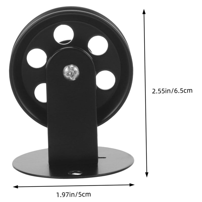 Ciieeo Heavy Duty Single Pulley Wheel Ceiling Mount For Hanging Lamp Fixtures DIY Lighting Accessory Stable Black Iron Construction Pendant Light Height Adjustment Vintage - Image 3