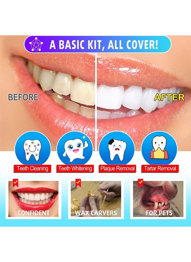 G.CATACC - Dental Tools, Dental Pick Teeth Cleaning Tools, Dental Hygiene Kit, Plaque Remover for Teeth, Professional Stainless Steel Tooth Scraper Plaque Tartar Cleaner - with Case - Image 1