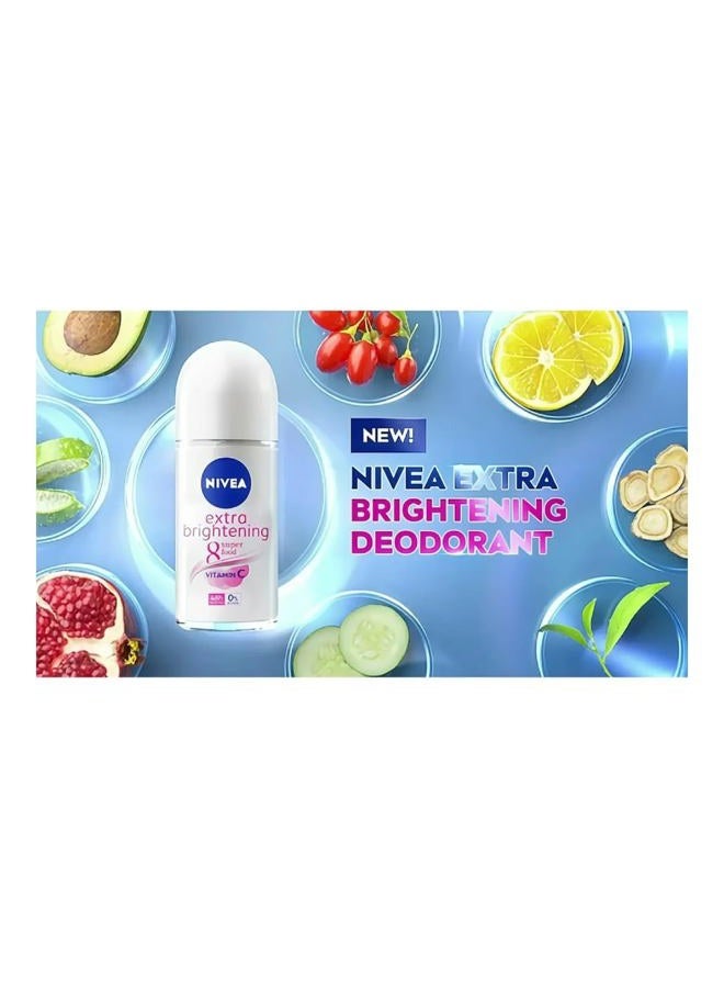 Nivea Extra Brightening 8 Super Food Vitamin C Collagen Booster Underarm Roll-On Deodorant, Alcohol-Free, 48HR Odor Protection, Smooth & Bright Skin, 50ml, 1.69oz, Pack of 2 - Image 3
