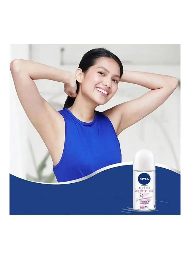 Nivea Extra Brightening 8 Super Food Vitamin C Collagen Booster Underarm Roll-On Deodorant, Alcohol-Free, 48HR Odor Protection, Smooth & Bright Skin, 50ml, 1.69oz, Pack of 2 - Image 5