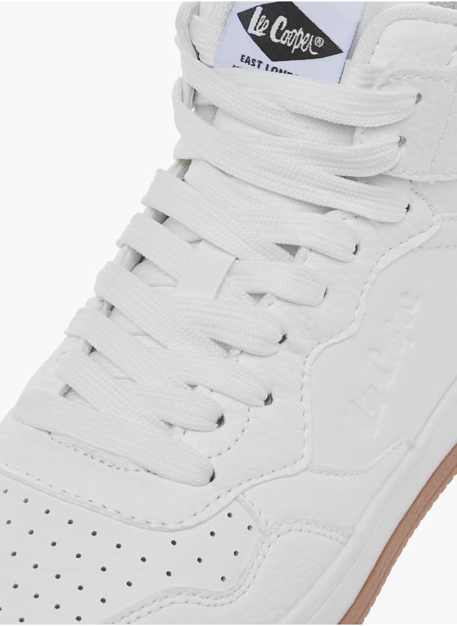 Lee Cooper Women's Logo Detail High Top Sneakers with Lace-Up Closure  - Image 4