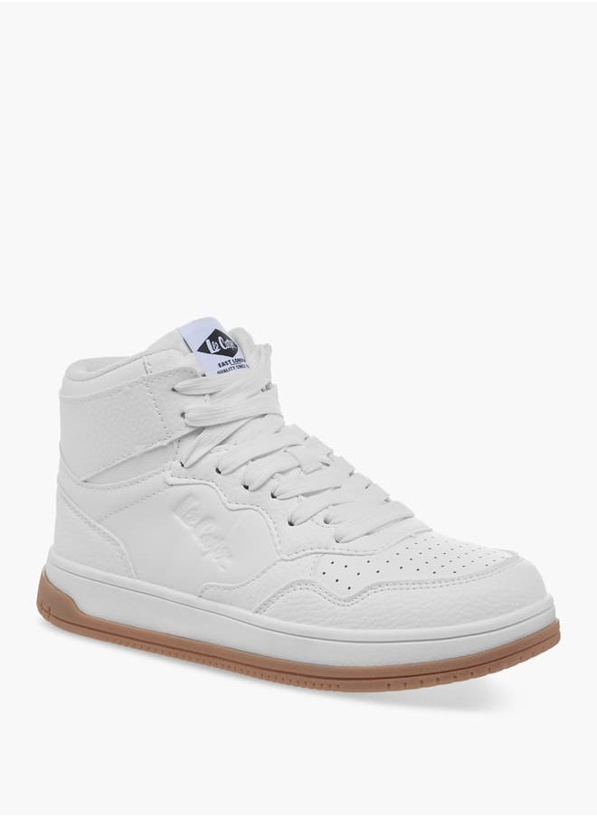 Lee Cooper Women's Logo Detail High Top Sneakers with Lace-Up Closure  - Image 2