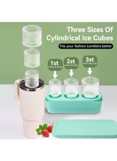 SUPVOX Supvox® Ice Cube Mold for S-tanley Tumbler Cup BPA-Free Foodgrade Silicone 3-Mold Cylinder Ice Cube Mold Ice Cube Tray for Freezer Ideal for Making Cool Drinks, Juice, Iced Coffee  - Image 2