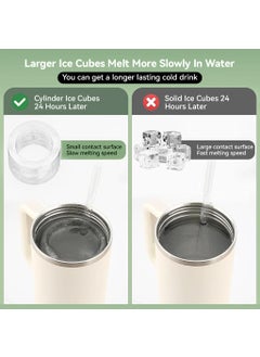 SUPVOX Supvox® Ice Cube Mold for S-tanley Tumbler Cup BPA-Free Foodgrade Silicone 3-Mold Cylinder Ice Cube Mold Ice Cube Tray for Freezer Ideal for Making Cool Drinks, Juice, Iced Coffee  - Image 5