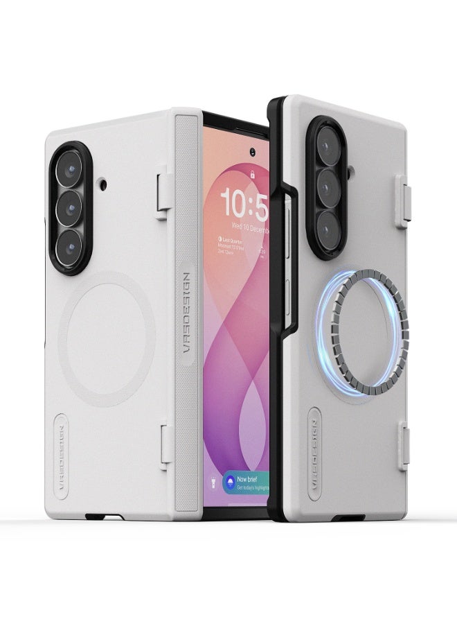 Terra Guard Modern Samsung Galaxy Z Fold 8 Ultra Case Cover [MagSafe Compatible] with Flex Hinge Protection - Cream