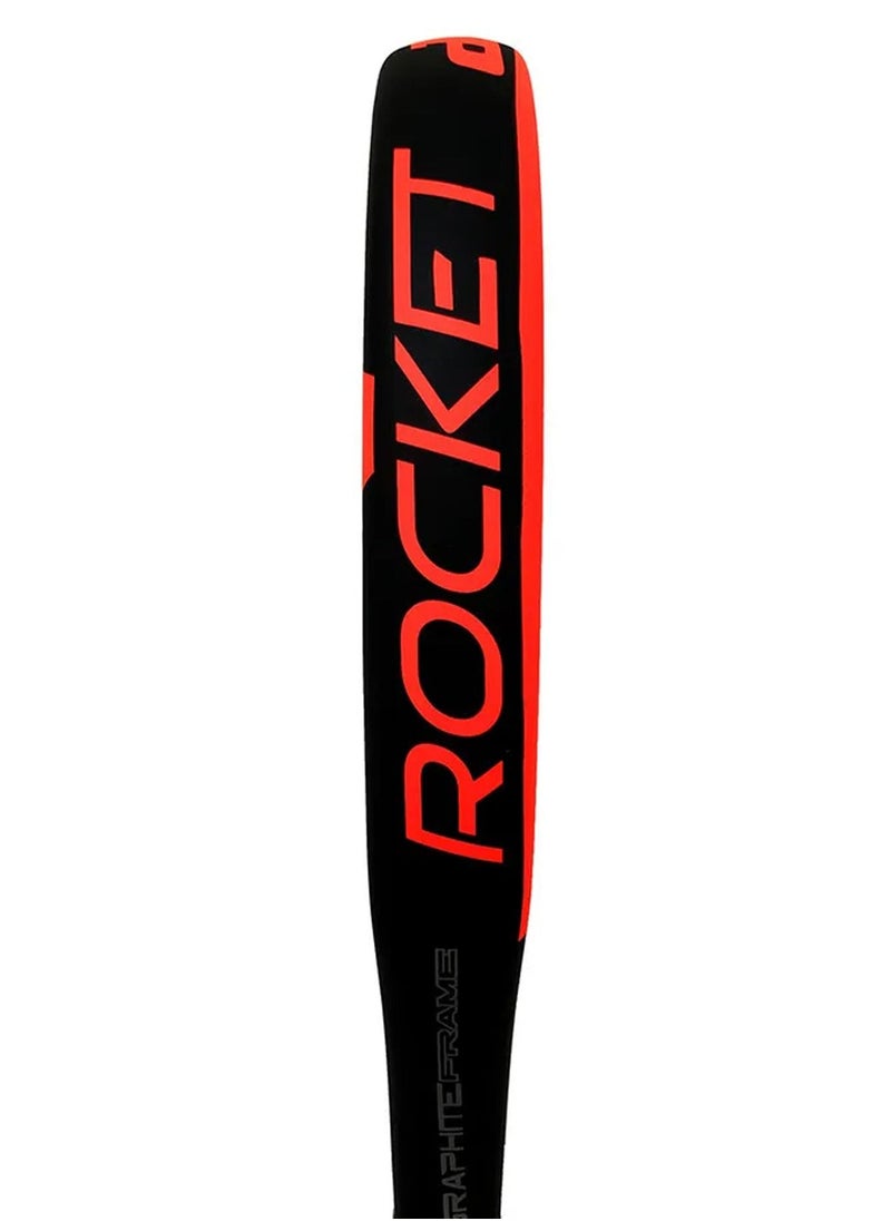 DUNLOP - مضرب تنس Dunlop Rocket Red - إطار من ألياف الكربون، ورأس على شكل ماسة، ومقبض مريح للمبتدئين واللاعبين المتقدمين - Image 1
