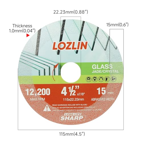 LOZLIN Diamond Blades 3-Pack 4.5" Diamond Multi-Purpose Saw Blades - Heavy Duty Angle Grinder Discs for Cutting Marble/Quartz/Stone/Tile/Metal/Plastic (Nano-Diamond, 3) - Image 2