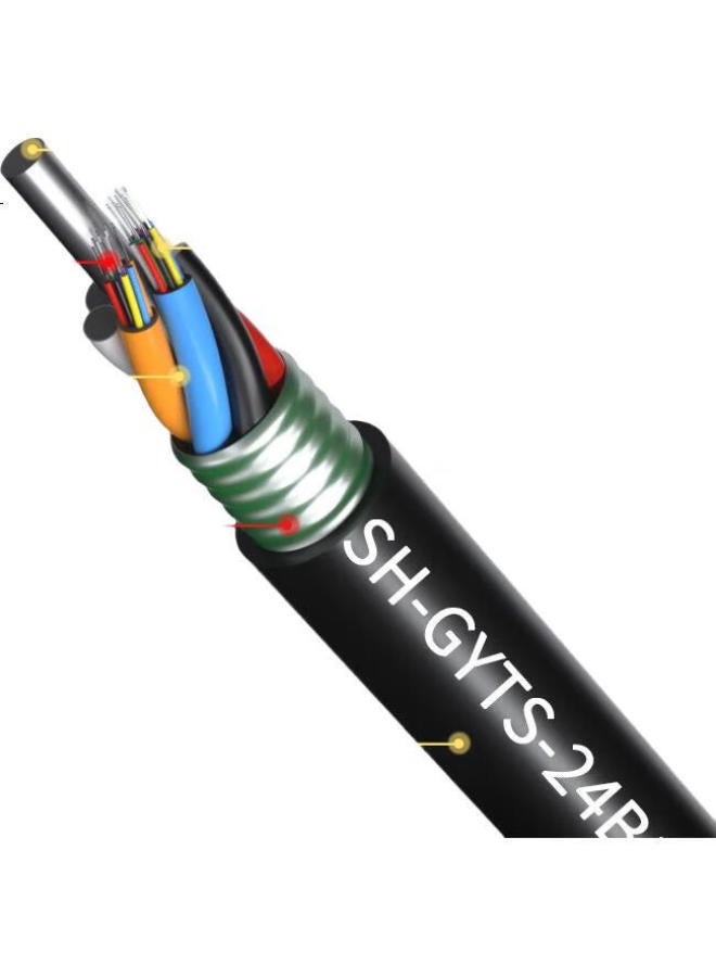 Suhao (Suhao) Gyts Outdoor Fiber Optic Cable Telecom Grade National Standard Cable 24 Core Cable Layer Twisted Single Mode Armored Cable 24 Core Outdoor Fiber Optic Cable Gyts-24B1.3 - Image 1