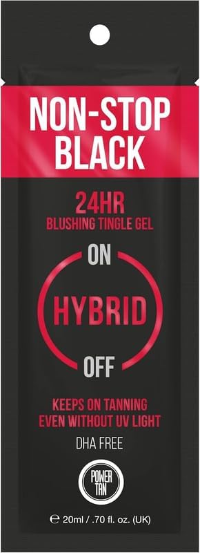 Power Tan NonStop Black Tingle Gelee DHA Free Hybrid UV Sunbed Tanning Accelerator Lotion 20ml