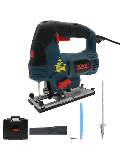 Bonai Jigsaw Cutter - 6-Speed Variable LED Light Laser Guide Titanium Blade For Wood PVC and Metal Cutting