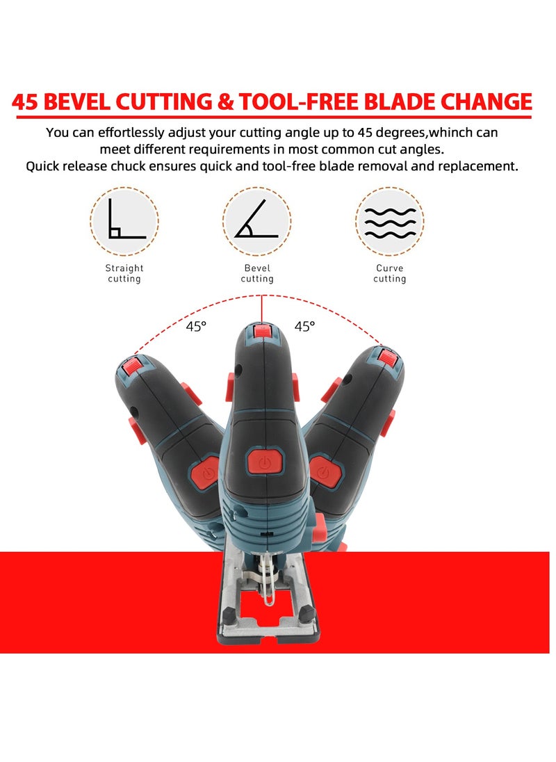 BONAI - Bonai Jigsaw Cutter - 6-Speed Variable LED Light Laser Guide Titanium Blade For Wood PVC and Metal Cutting - Image 1
