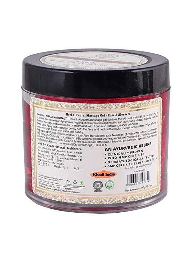 Khadi Natural Rose And Aloevera Face Massage Gel 100G & Rose And Papaya Face Scrub 50G  - Image 4