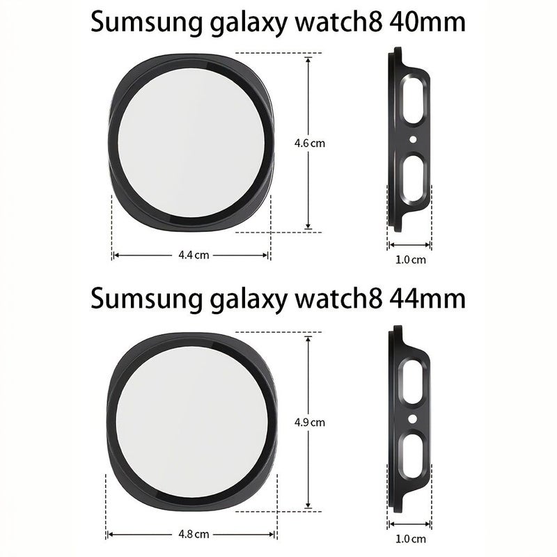Silvery Slim Hard PC Case with Tempered Glass Screen Protector For Samsung Galaxy Watch 8 40mm - Image 2