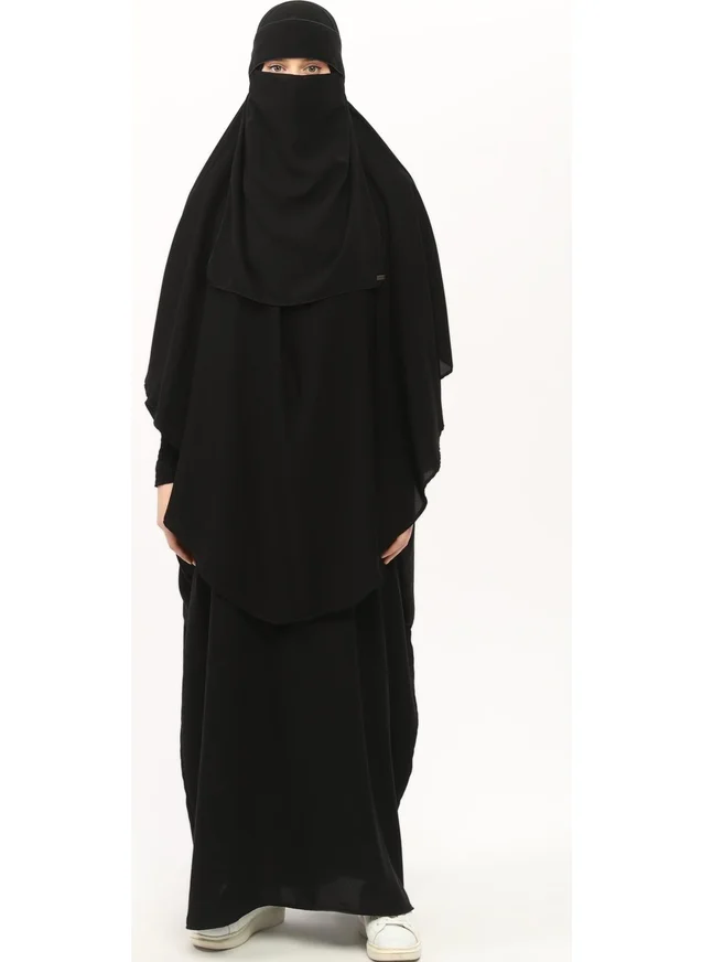 Altobeh Sultanbas Nikapli Chador Jilbab Khimar Abaya Elastic Sleeve Judge Collar Veiled Abaya Medina Silk