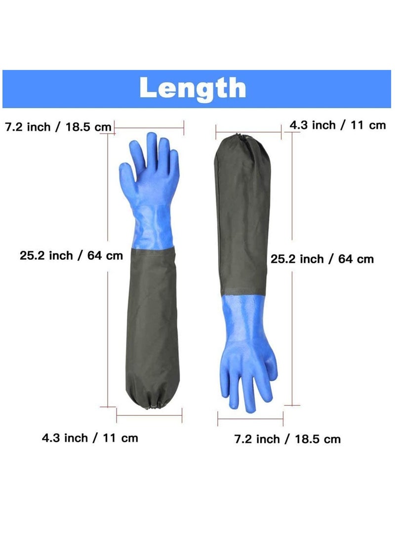 SYOSI Plastic Gloves Pond Cleaning Gloves Drainage Gloves Full Arm Gloves Elastic Band PU Gloves Wear Resistant Waterproof - Image 2