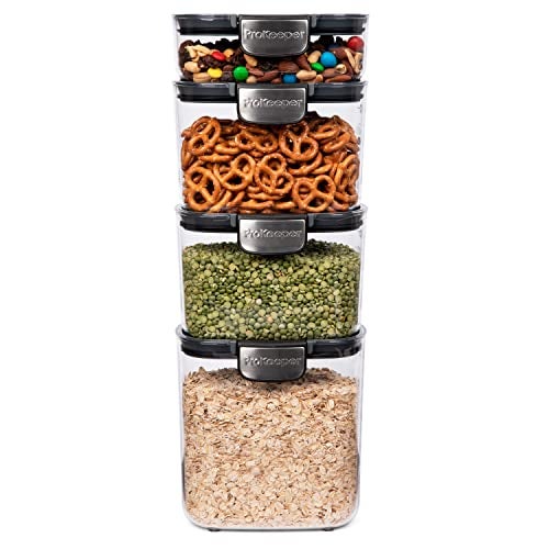 Progressive International ProKeeper+ 4-Piece Clear Plastic Modular Airtight Pantry Food/Snack Kitchen Storage Organization Container Canister Set - Image 4