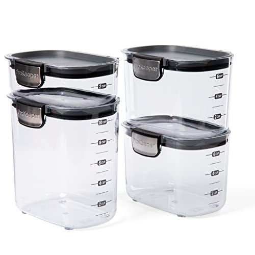 Progressive International ProKeeper+ 4-Piece Clear Plastic Modular Airtight Pantry Food/Snack Kitchen Storage Organization Container Canister Set - Image 2