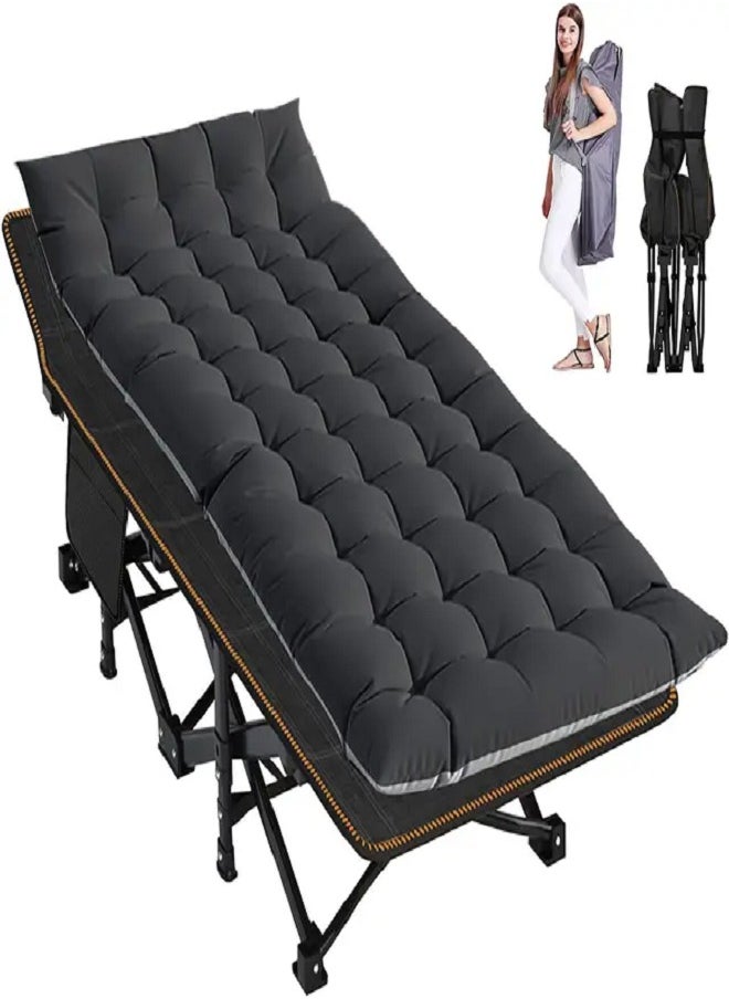 CS Folding Camping Bed Double Layer Oxford Strong Heavy Duty Sleeping Cots with Carry Bag  - Image 1