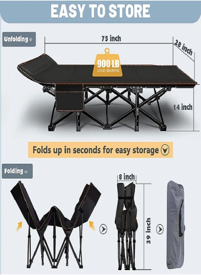 CS Folding Camping Bed Double Layer Oxford Strong Heavy Duty Sleeping Cots with Carry Bag  - Image 5