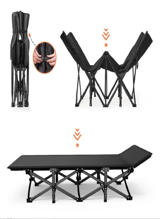 CS Folding Camping Bed Double Layer Oxford Strong Heavy Duty Sleeping Cots with Carry Bag  - Image 3