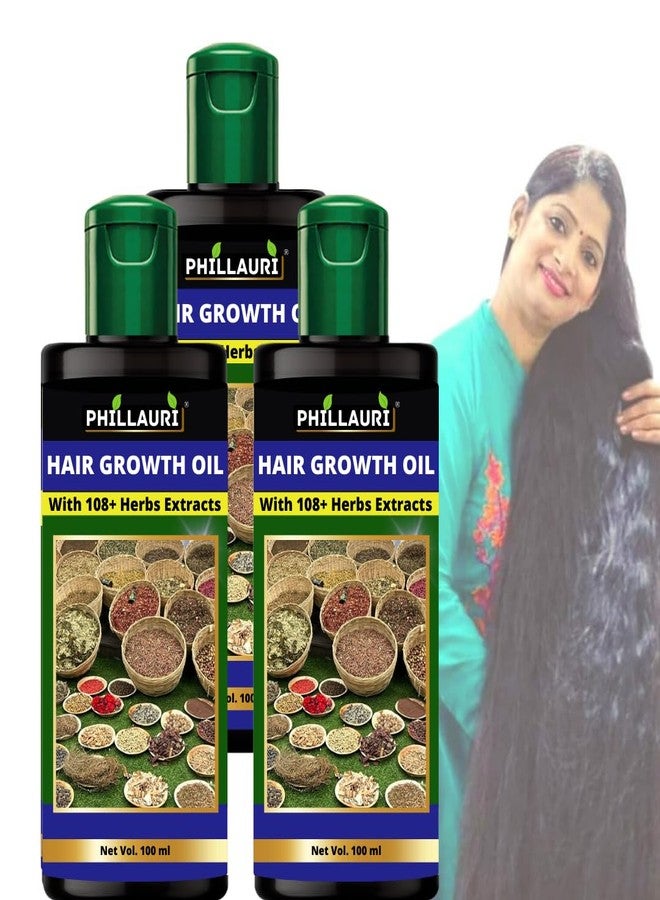 Phillauri Pure Hair Oil Original - Hair Oil for Hair Growth, Thickening, Dandruff, Men & Women, 300 ML (Pack of 3) - Image 1