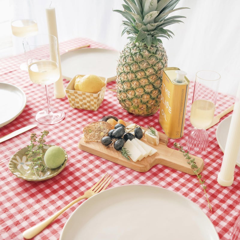 MONDAY MOOSE Gingham Checkered Farmhouse Rustic Picnic Style Decoration Rectangle Natural Stonewashed Cotton Tablecloth for Kitchen, Dining Room, Restaurant (60x86 inch, Red/White) - Image 5