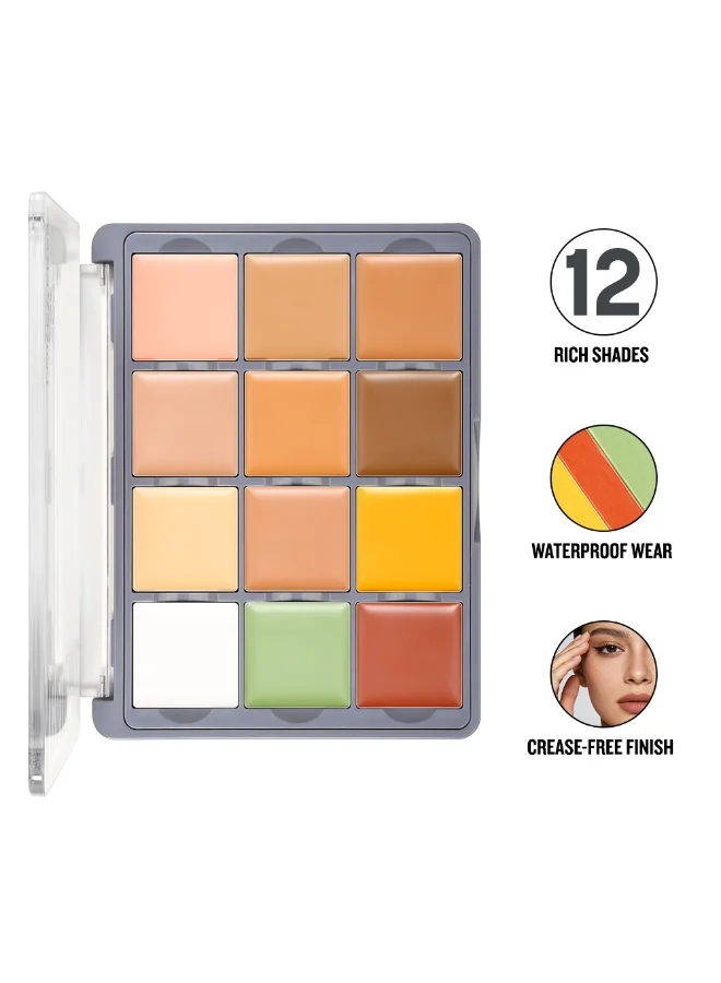 فور إيفر52 Forever52 Academic 12 Color Concealer Palette for Correcting & Contouring