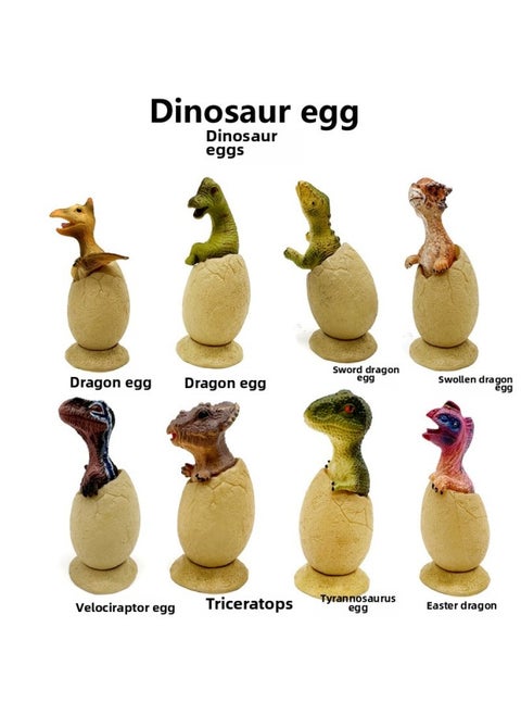 Simulation Dinosaur Egg Suit 8 Pterosaurs Tyrannosaurus Raptor Swollen Head Dragon Egg Dinosaur Egg Hand-made Model-Color:5068 Dinosaur Egg Set (184g)