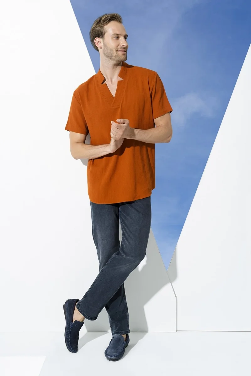 فور يو مان Organic Star Collar Kiemit Shirt S27069