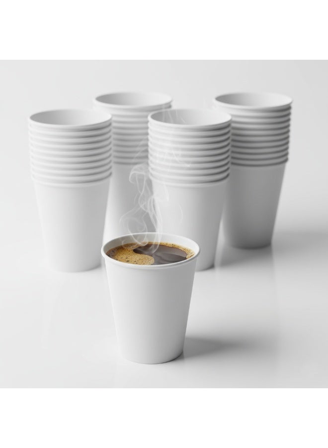 أكواب ورقية بيضاء 50 قطعة، أكواب قهوة ورقية 8 أونص، أكواب شاي وماء للاستعمال مرة واحدة، صديقة للبيئة - أبيض - Image 1