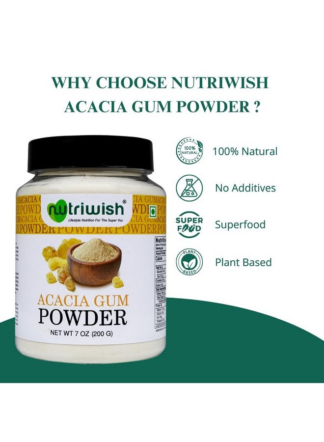 Nutriwish Gum Acacia Powder, 200 g - Dink | Vegan | All Natural | Healthy Ingredient - Image 2