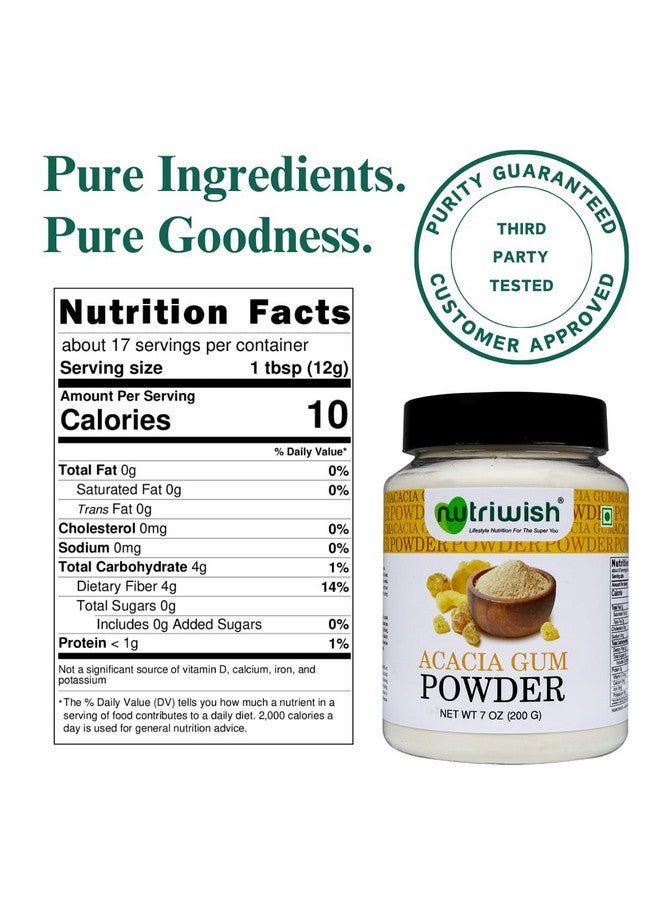 Nutriwish Gum Acacia Powder, 200 g - Dink | Vegan | All Natural | Healthy Ingredient - Image 5