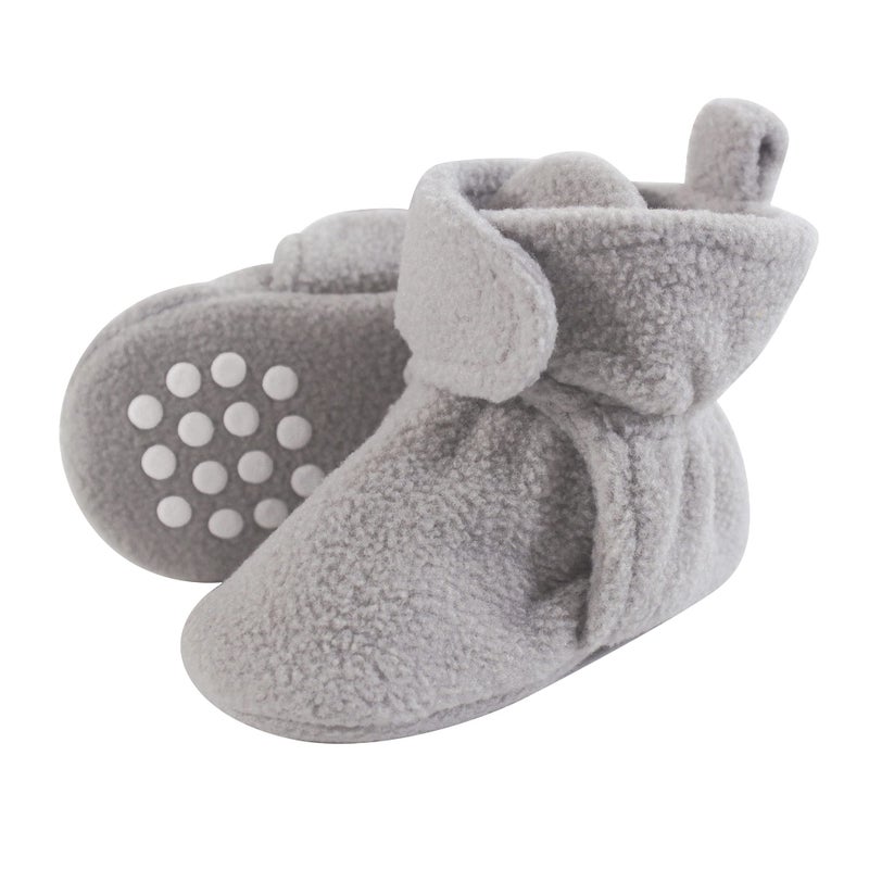 Luvable Friends Unisex Baby Cozy Fleece Booties Neutral Gray 1218 Months