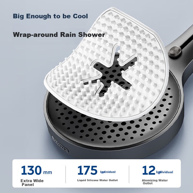 SUPOR Turbo-Powered Handheld Shower Head, High-Pressure Spray Nozzle, Showerhead with Adjustable Water Flow, Spray Gun, Gray S - Image 3