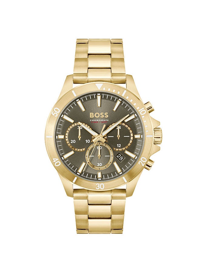 HUGO BOSS - Men Chronograph Round Shape Stainless Steel Wrist Watch 45 mm - Image 1