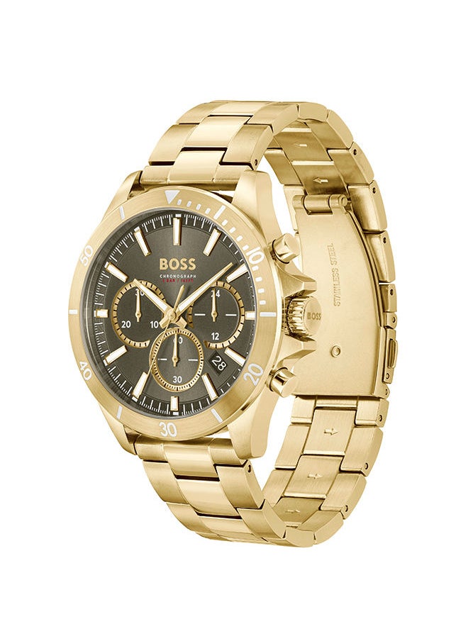 HUGO BOSS - Men Chronograph Round Shape Stainless Steel Wrist Watch 45 mm - Image 1