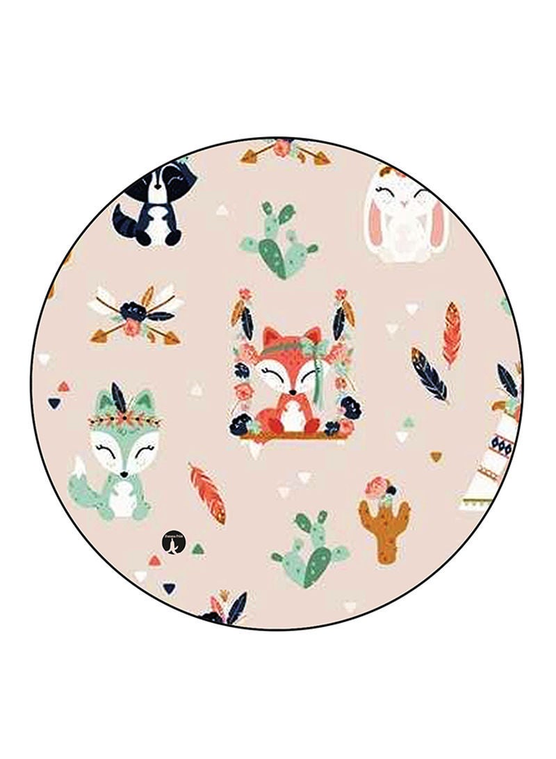 RKN Foxes Printed Fridge Magnet  Round  Multicolour - Image 2