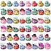 Realspring 200 Pcs Glitter Rubber in Bulk Summer Mini Rubber Ducks Bath Toy Accessories Sunglasses Necklace Hat for Baby Shower Birthday Swimming Party Gift Favor 2 Inches - Image 2